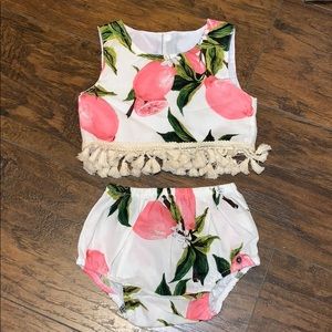 Boutique Two Piece Pink Lemon Outfit